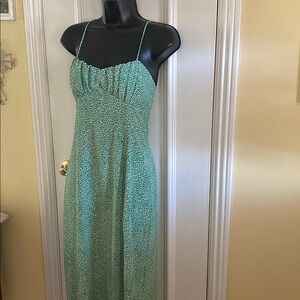 Zara Green Maxi Dress with Spaghetti Straps size S